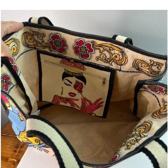 Brighton Queen Of Love Tote Bag With Heart Design & Bold Colors PurseTote Bag - Picture 12 of 16